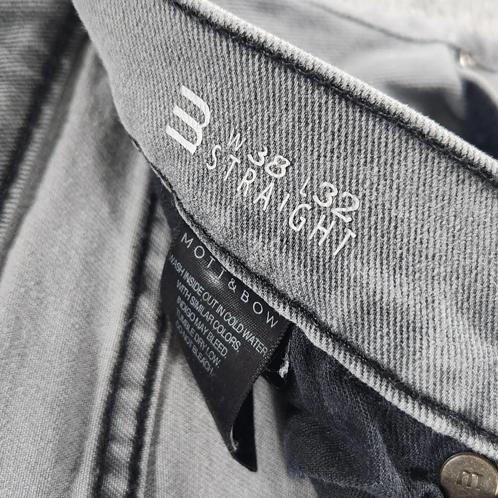 Mott &‎ Bow Jeans Mens 38x32 Stone Gray Straight Leg Stretch Denim Casual